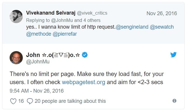 Maximale laadsnelheid volgens Google