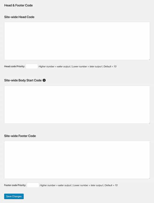 AddFunc Head Footer Code plugin